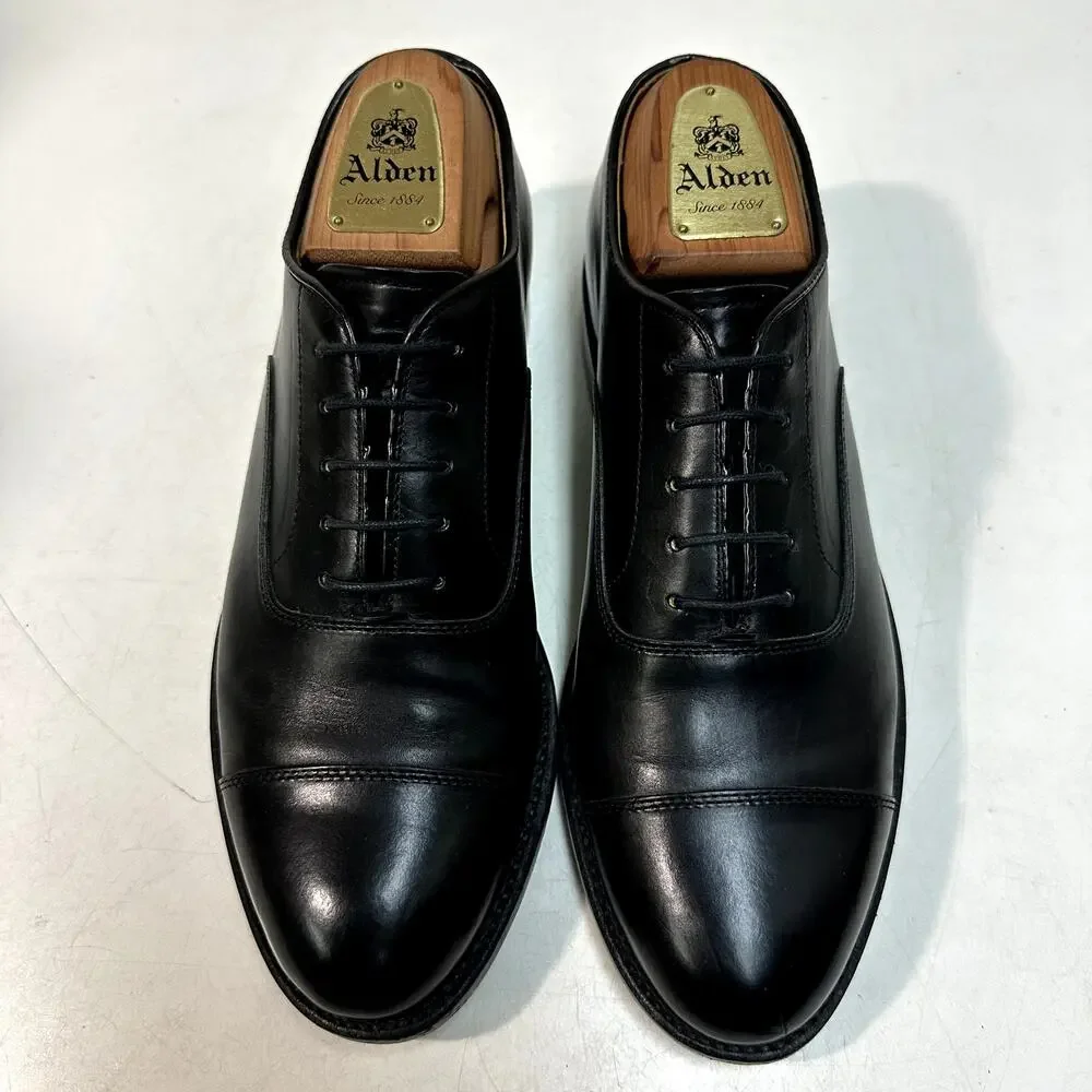 FULLY RESOLED Grant Stone x J. Crew Black Cap Toe Oxford Bench Made EUC 7 D